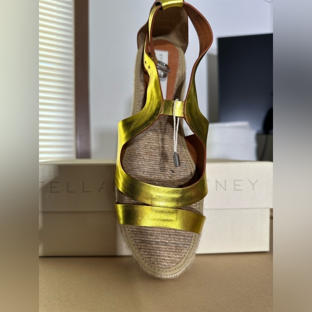 Stella McCartney flat sandal in steel citron size 40 Rare! - Picture 5 of 8
